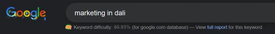 marketing in dali keyword