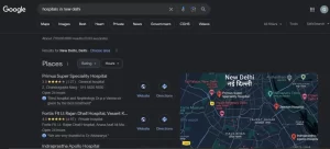 new delhi hospitals search engine results