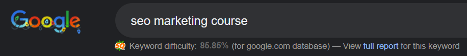 seo marketing course keywords