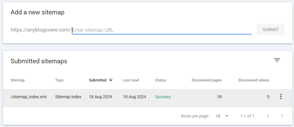 example of the sitemap to submit in gsc