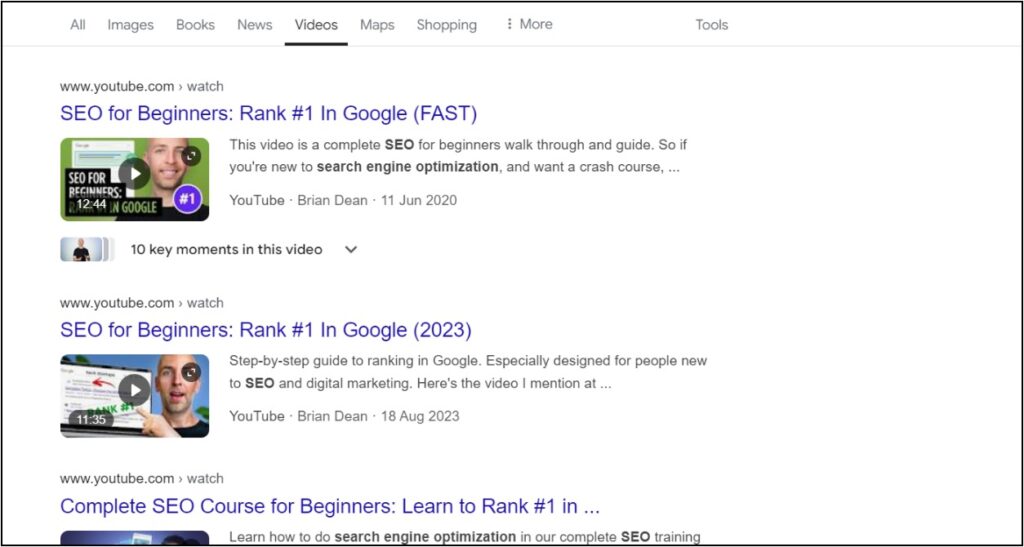 what are the video search results giving 157% boost